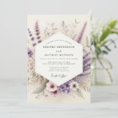 Lavendel Aquarel Weide Bruiloft Kaart (Staand voorkant)