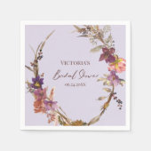 Lavendel Aquarel Wilde Bloem Bruidsborrel Servet (Voorkant)