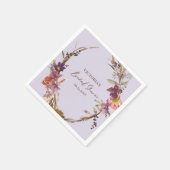 Lavendel Aquarel Wilde Bloem Bruidsborrel Servet (Hoek)