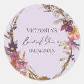 Lavendel Aquarel Wilde Bloem Sticker (Voorkant)