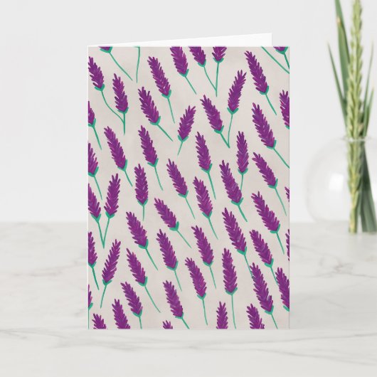 Lavendel Aquarel Witte Wenskaart Kaart (Voorkant)