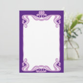 Lavendel Art Nouveau rand Menu (Staand voorkant)