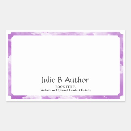 Lavendel Auteur Boek Bord met Tekst Rechthoekige Sticker (Voorkant)
