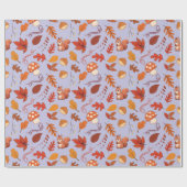 Lavendel Autumn Wrapping Paper: Eekhoorn, bladeren Cadeaupapier (Vlak)