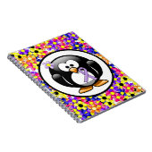 Lavendel Awareness Lint Pinguïn Notitieboek (Rechterzijde)