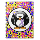 Lavendel Awareness Lint Pinguïn Notitieboek (Voorkant)