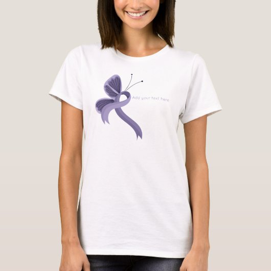 Lavendel Awareness Lint Vlinder T-shirt (Voorkant)