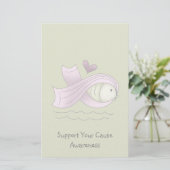 Lavendel Awareness Ribbon Fish Stationery Briefpapier (Staand voorkant)