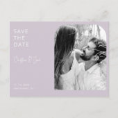 Lavendel B/W Photo Arch Bruiloft Save the Date Briefkaart (Voorkant)