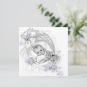Lavendel Baby Borrel Kaart (Staand voorkant)