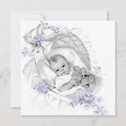 Lavendel Baby Borrel Kaart (Voorkant)