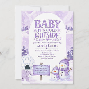 Lavendel Baby Het Is Koud Buiten Winter Baby Showe Kaart