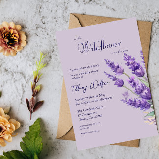 Lavendel Baby shower aankondiging