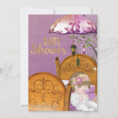  Lavendel Baby shower Invitation Kaart (Voorkant)