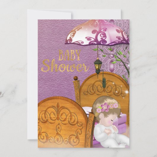 Lavendel Baby shower Invitation Kaart (Voorkant)