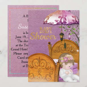 Lavendel Baby shower Invitation Kaart