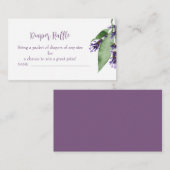 Lavendel Baby shower Luier Raffle Enclosure Informatiekaartje (Voorkant / Achterkant)