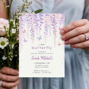 Lavendel Baby Shower met een Kleine Vlinder Kaart