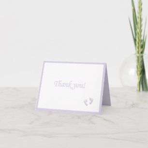 Lavendel Baby Voetafdrukken - Dank u Bedankkaart