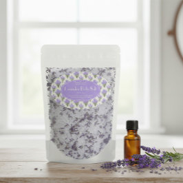 Lavendel Badzout Ovaal Label
