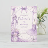 Lavendel Ballet Tutu Feest Kaart (Staand voorkant)