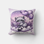 Lavendel Ballon Wasbeer Valentijns Kussen (Voorkant)