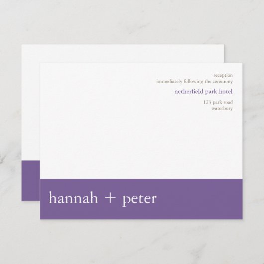 Lavendel Banner :: Ontvangst Uitnodiging (Voorkant / Achterkant)