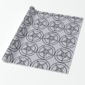 Lavendel Baphomet Pentagram Satanic Wrapping Papie Cadeaupapier (Uitgerold)