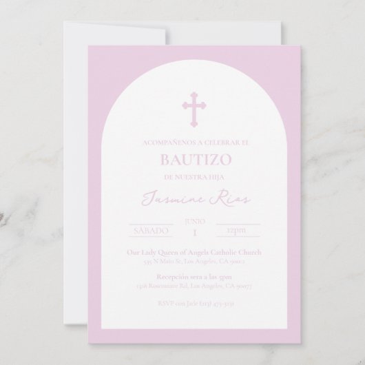 Lavendel Bautizo Invitación Baptism Uitnodiging (Voorkant)