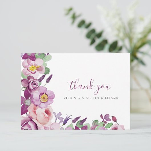 Lavendel bedankje bedankkaart (Staand voorkant)