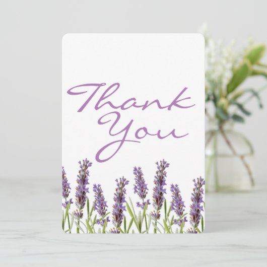 Lavendel Bedankt kaart (Staand voorkant)