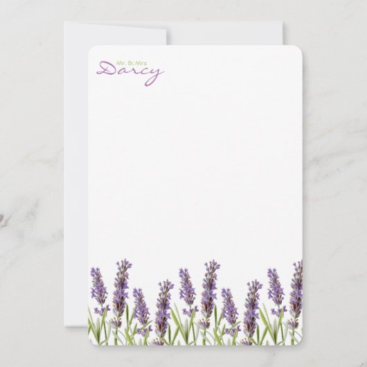 Lavendel Bedankt kaart (Achterkant)