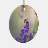 Lavendel Bee Natuur Foto Keramisch Ornament (Rechts)