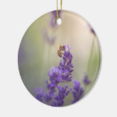 Lavendel Bee Natuur Foto Keramisch Ornament (Links)