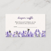Lavendel Bee Spring Baby shower Luier Raffle Informatiekaartje (Voorkant)