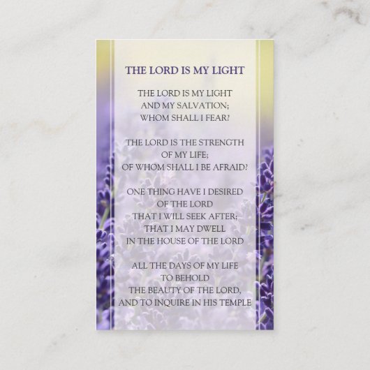 Lavendel begrafenis gebed Kaarten | In liefdevolle Visitekaartje (Achterkant)