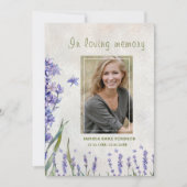 Lavendel begrafenis vieren liefdevolle herinnering bedankkaart (Voorkant)