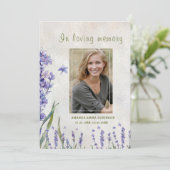 Lavendel begrafenis vieren liefdevolle herinnering bedankkaart (Staand voorkant)