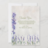 Lavendel begrafenis vieren liefdevolle herinnering bedankkaart (Achterkant)
