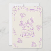 Lavendel Beige grillige 14e verjaardag viering Kaart (Achterkant)