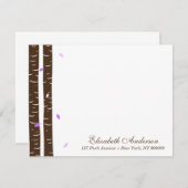 Lavendel Berk Bomen Vlakke Notitiekaarten Kaart (Voorkant / Achterkant)