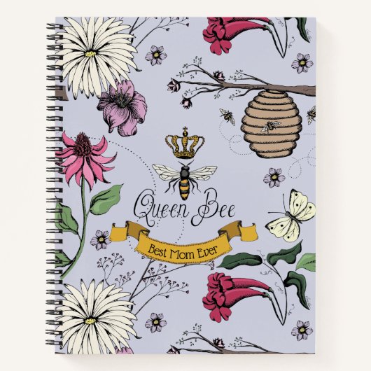 Lavendel beste moeder ooit Queen Bee Notitieboek (Voorkant)