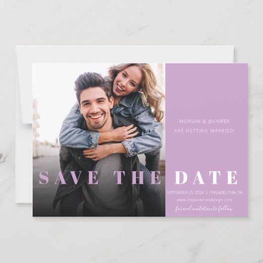 Lavendel Bewaar de datum Magnetische uitnodiging (Voorkant)