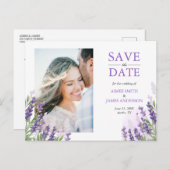 Lavendel Bewaar het Date Briefkaart Eenvoudig Paar (Voorkant / Achterkant)