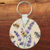 Lavendel Bij Botanische Sleutelhanger (Achterkant)
