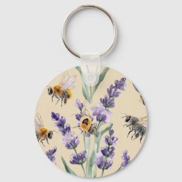Lavendel Bij Botanische Sleutelhanger
