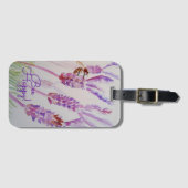 Lavendel bij Happy Herb Waterverf Flower Bagagelabel (Voorkant (horizontaal))