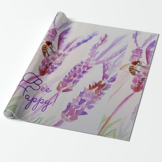 Lavendel bij Happy Herb Waterverf Flower Cadeaupapier (Uitgerold)