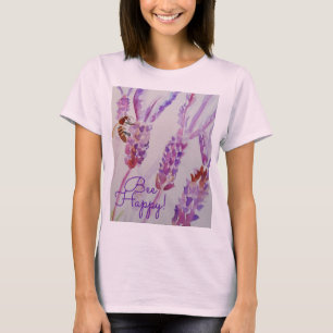 Lavendel bij Happy Herb Waterverf Flower T-shirt