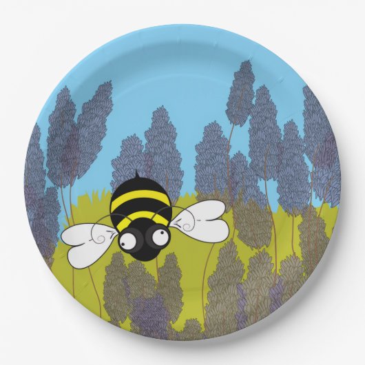 Lavendel Bij Papieren Borden Bordje (Voorkant)